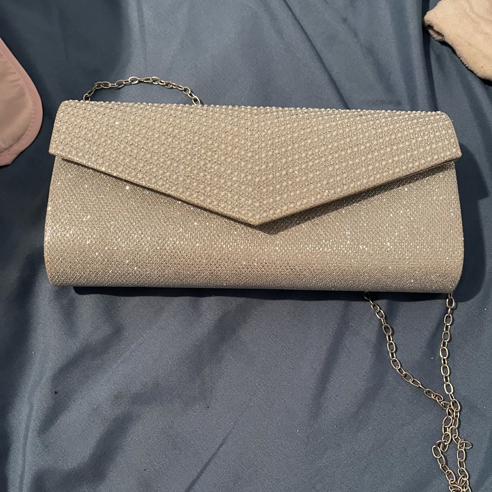 Sliver glittery purse